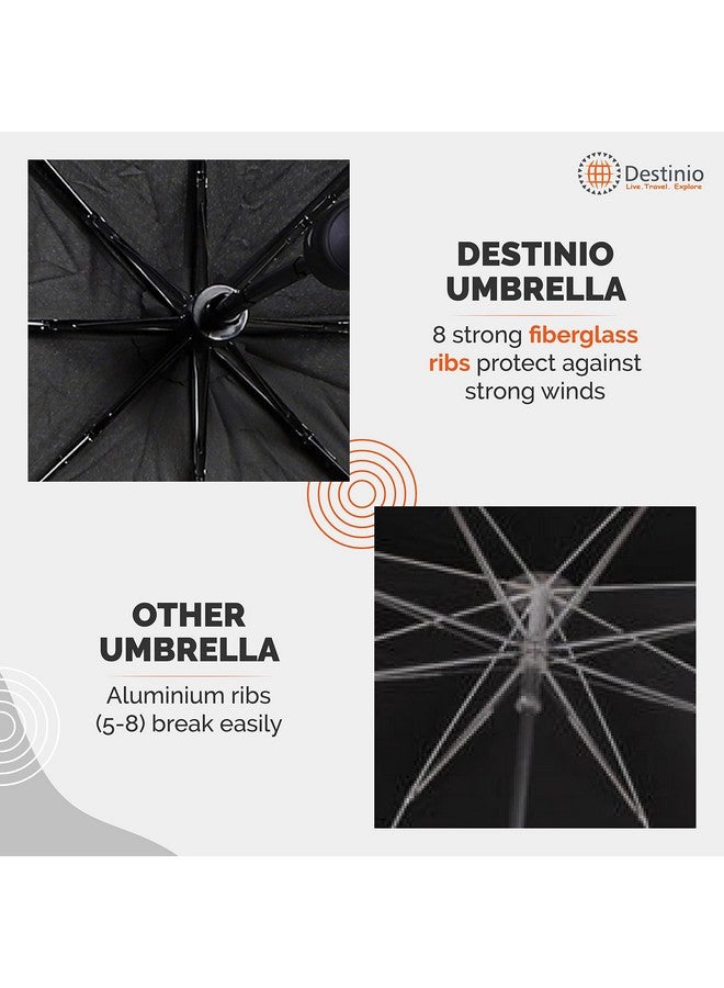 Destinio auto open manual close umbrella, 21 inch, umbrella for men, 3 fold umbrella for women, Small umbrella 3 fold, Portable & Folding umbrella for women, men, kids for travel (black, 21 inch) - Image 5