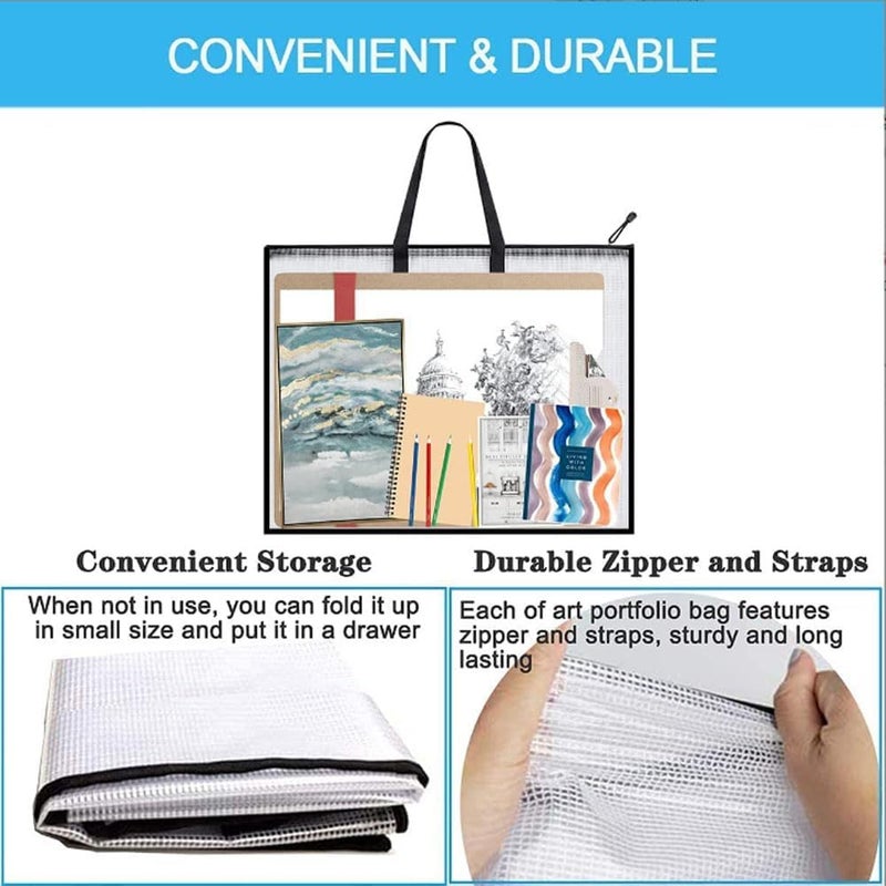 xinxingin A2 Portfolio Bag, Artwork Storage and Organization Solution, 25X19 Inch Art Folder for Artists, Students, and Professionals, Ideal for Outdoor Art Transport and Document Storage - Image 3