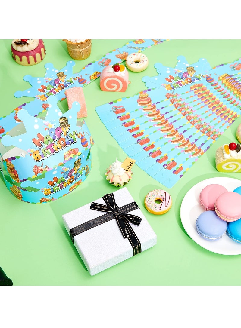 KASTWAVE 50 Pcs Birthday Crowns for Kids, Paper Party Hats Colorful Birthday Hat Happy Birthday Paper Crowns for Kids Family Classroom School Birthday Party Decor Supplies - Image 3