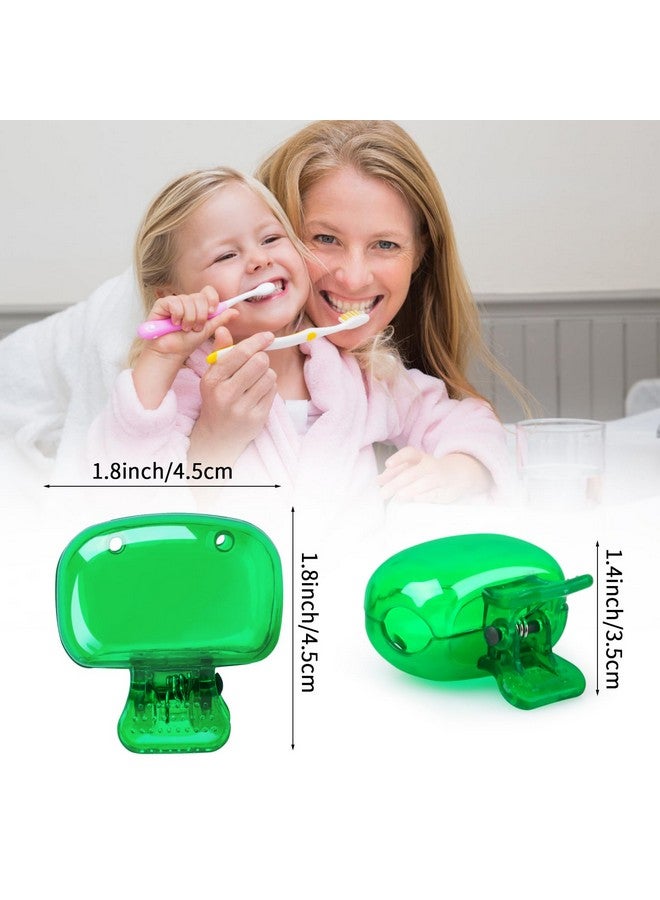 Fowecelt 5 Pack Travel Toothbrush Head Covers Cap, Toothbrush Protector Brush Pod Case Protective Plastic Clip for Household Travel, Camping, Bathroom, School, Business - Image 2