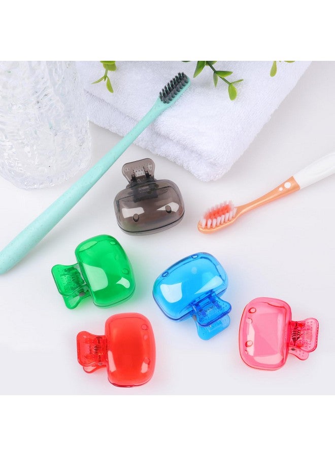 Fowecelt 5 Pack Travel Toothbrush Head Covers Cap, Toothbrush Protector Brush Pod Case Protective Plastic Clip for Household Travel, Camping, Bathroom, School, Business - Image 4
