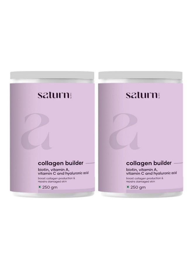 Saturn by GHC Premium Marine Beauty Collagen Powder - 100% Vegan | Plant Based Collagen With Biotin, Vitamin C, Rose Petals And Sea Buckthorn | Helps In Glowing Skin And Hair Growth | Pack Of 2  - Image 1
