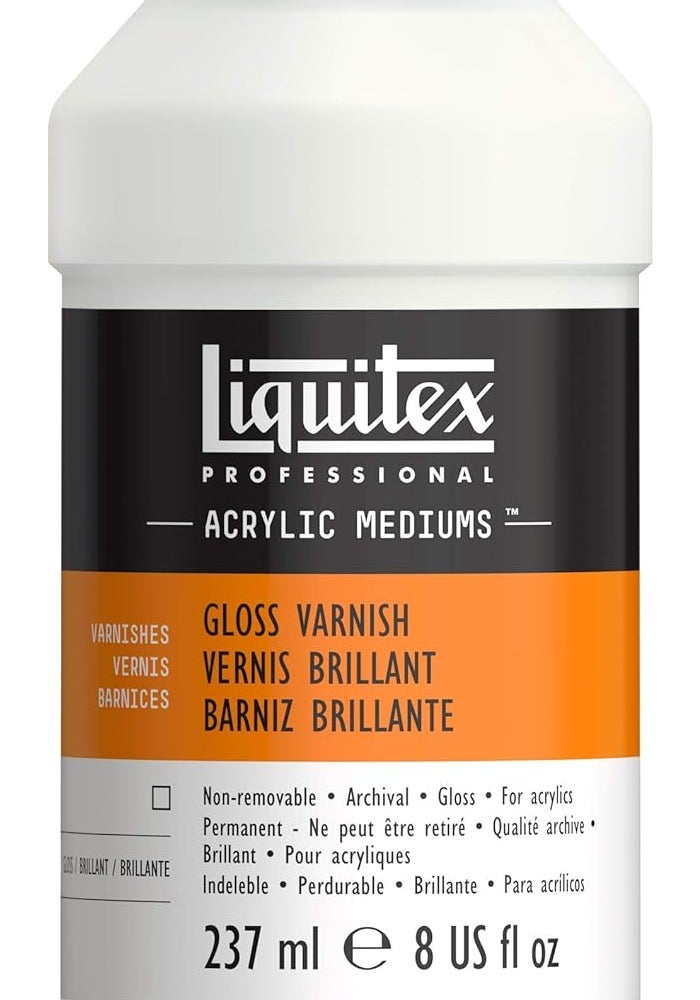 Liquitex Professional Gloss Varnish - Clear, 8oz (237ml) for Acrylics - Image 1