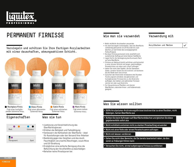 Liquitex Professional Gloss Varnish - Clear, 8oz (237ml) for Acrylics - Image 4