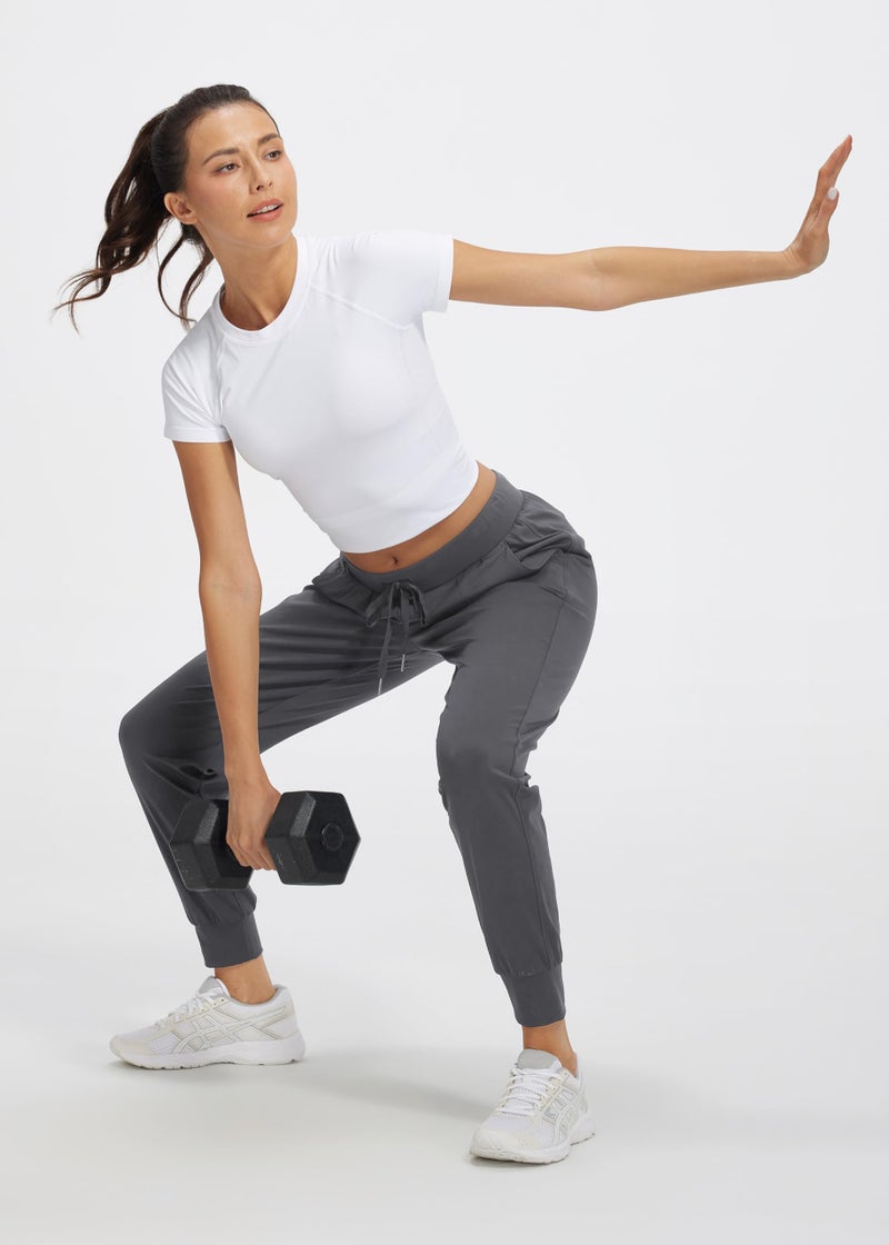 Libin Women's Joggers Pants Athletic Sweatpants with Pockets Running Tapered Casual Dance Pants for Workout,Lounge, Dark Grey M - Image 5