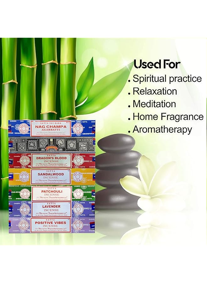 erorex Blue Black Purple Incense Gift Set Nag Champa Super Hit Dragon'S Blood Sandalwood Patchouli Lavender Positive Vibes 15 G - Image 4