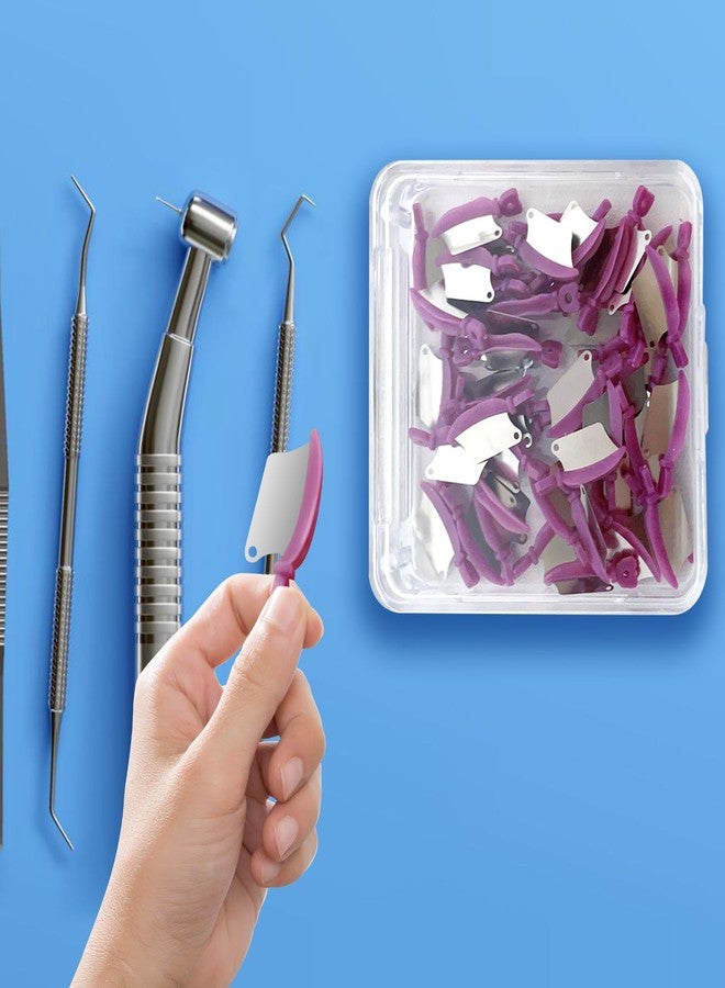 Ceonam 50 Pack Dental Sectional Matrix Wedges - Teeth Restoration Contouring Wedges and Metal Matrices for Molar and Premolar Procedures, Orthodontic Tools Kit (Purple - Image 4