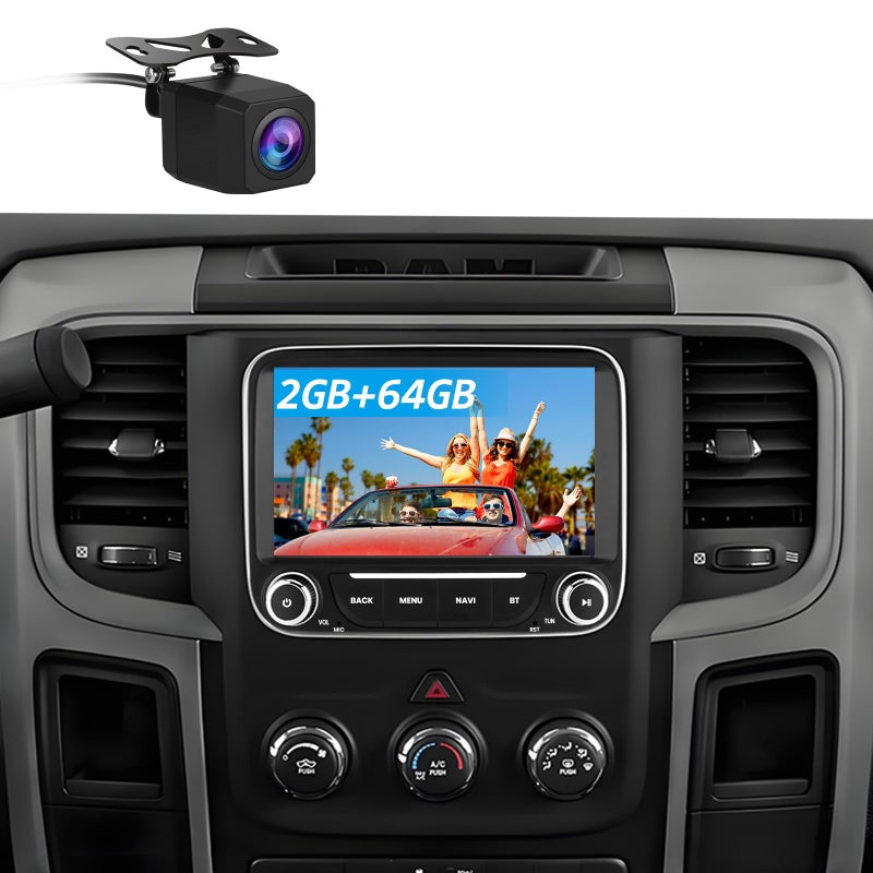 Votheon Car Radio Upgrade for Dodge RAM 1500 2500 3500 2013 2014 2015 2016 2017 2018,7 inch Screen Android 13 [2GB+64GB] with Carplay/Android Auto SWC GPS WiFi Bluetooth FM RDS AM DSP,Backup Camera - Image 1