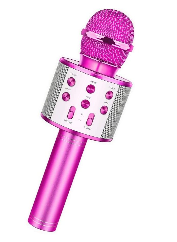 Wireless Bluetooth Karaoke Microphone, Rechargeable Kids Microphone Karaoke Machine,Professional Handheld Karaoke Mic Speaker Home KTV Kids Birthday Party - Best Gifts for Kids Adults (Pink) - Image 1