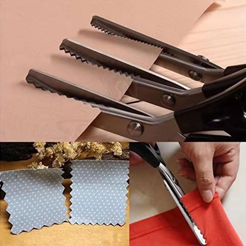 Lace scissors, overlock sewing scissors, tailor scissors, triangle wave scissors, fabric scrapers, stainless steel scissors. - Image 5