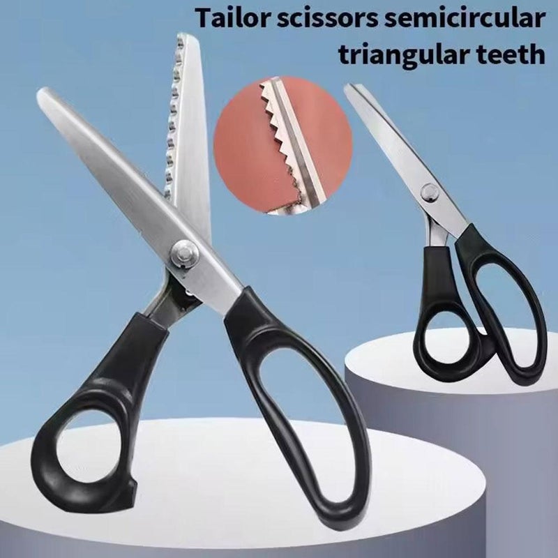 Lace scissors, overlock sewing scissors, tailor scissors, triangle wave scissors, fabric scrapers, stainless steel scissors. - Image 4