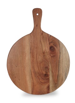 REZLAN UAE Round-Corner Acacia Chopping Board - 30x41x1.8cm - Ergonomic 4" Handles & Non-Slip Base  - Image 1