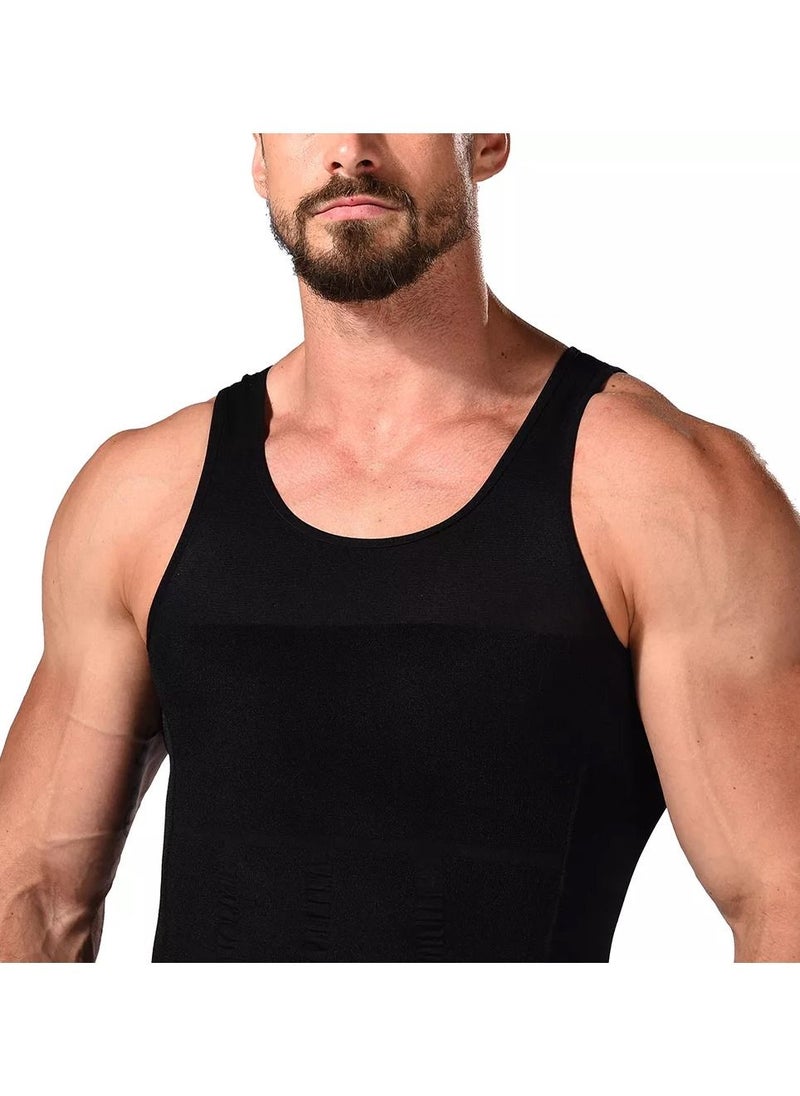SLIM'N LIFT - Sauna Vest Compression Slimming Vest Underwear Buster Belly Fat Body Shaping Clothes Slim Corset Men Black - Image 1