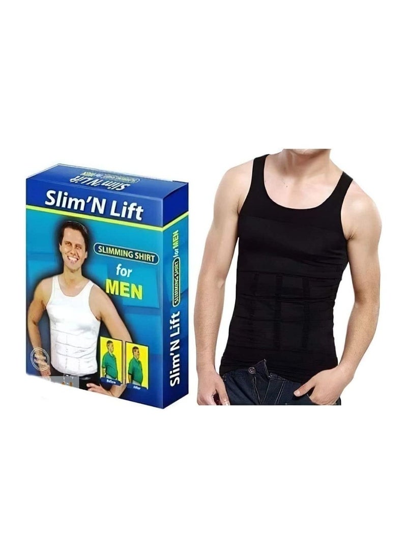 SLIM'N LIFT - Sauna Vest Compression Slimming Vest Underwear Buster Belly Fat Body Shaping Clothes Slim Corset Men Black - Image 1
