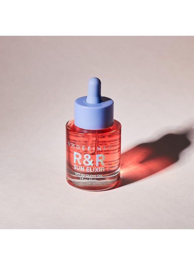 Undefined Beauty R&R Sun Elixir Broad Spectrum Spf 30 Glow Oil Infused With Vitamin C Amla Tsubaki Seed Milk Thistle To Brighten Protect And Nourish Face Oil Hair Oil Scalp Oil Body Oil  - Image 1