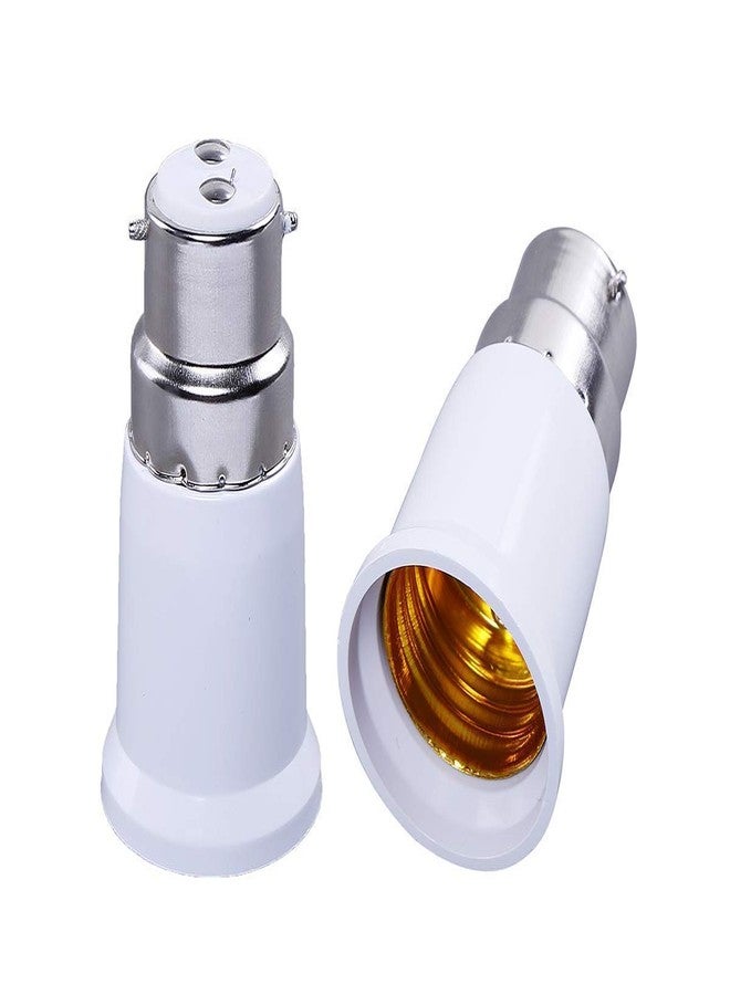 ambert B22 to E27 Converter Lamp Holder Light Bulb Adapter (White, 2-Piece) - Image 1