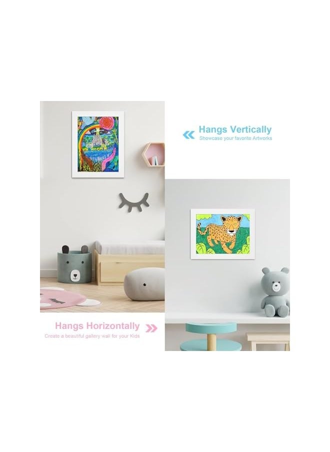 The Bros 2PCS Kids Art Frame, Changeable Display Picture Frame A4, Front Opening Frames for Children's Drawings, Projects, Schoolwork, Crafts Hanging (White)  - Image 4