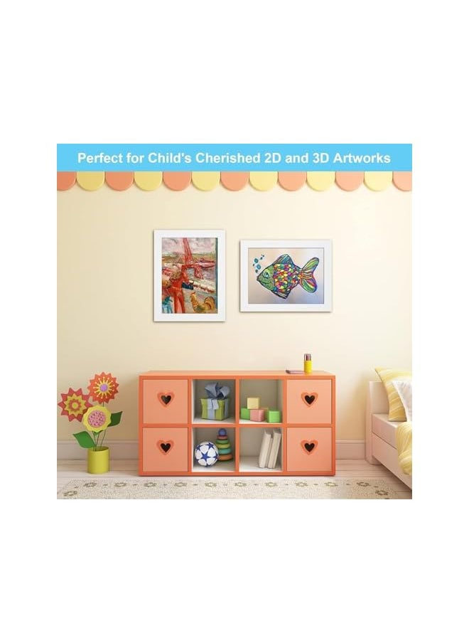 The Bros 2PCS Kids Art Frame, Changeable Display Picture Frame A4, Front Opening Frames for Children's Drawings, Projects, Schoolwork, Crafts Hanging (White)  - Image 5