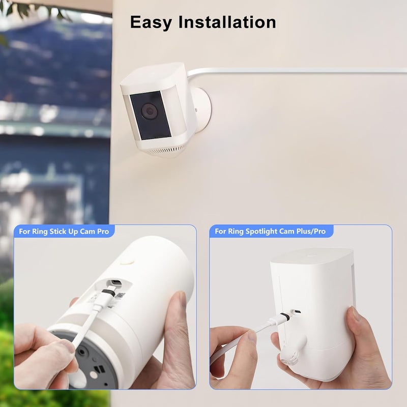ALERTCAM Outdoor Power Adapter Compatible with Spotlight Cam Plus/Pro (Battery), 25ft/7.5m Waterproof USB-C Power Cord Continuously Charge Your Camera,White - Image 4