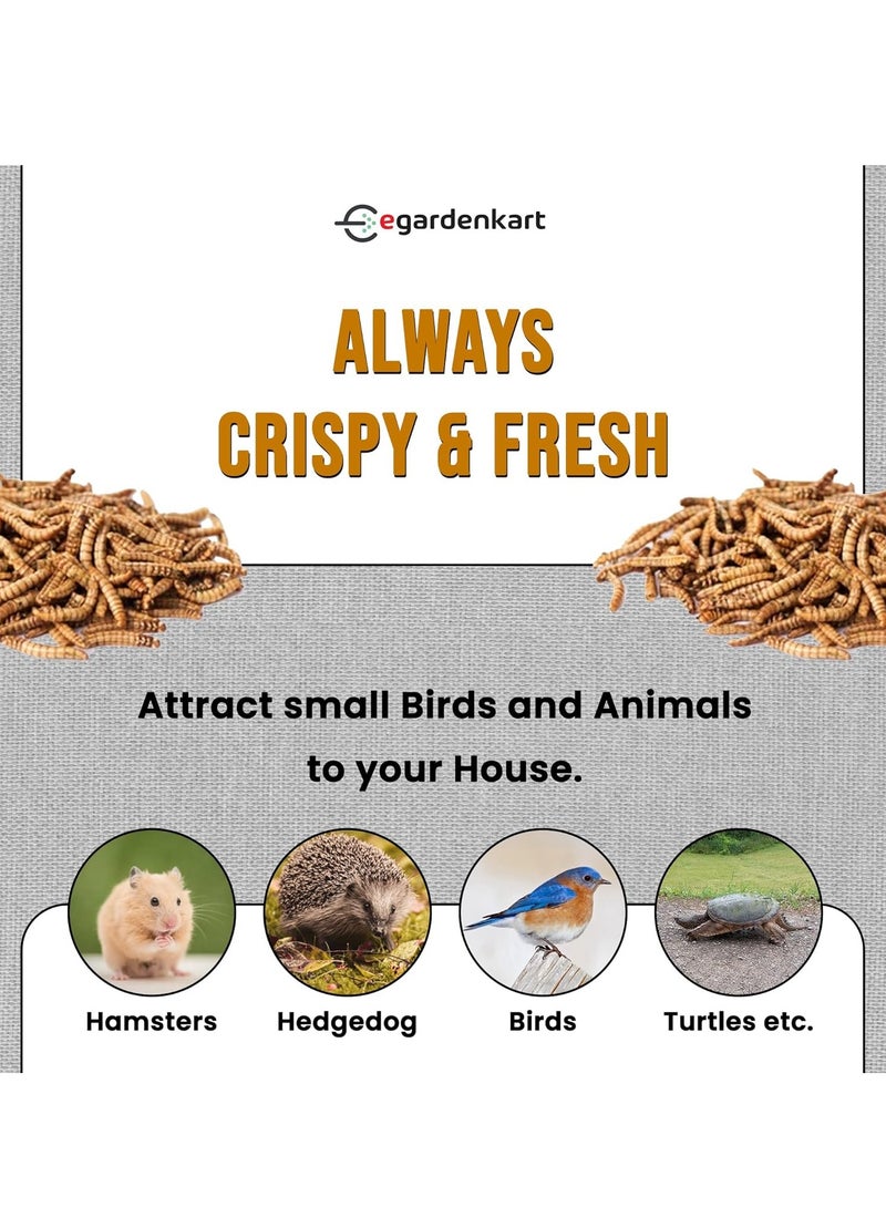 Egardenkart Egardenkart Dried Mealworms, Meal worms High-Protein Treats for Birds, Chickens, Turtles, Fish, Hamsters and Hedgehogs All Natural Animal Feed - Image 2