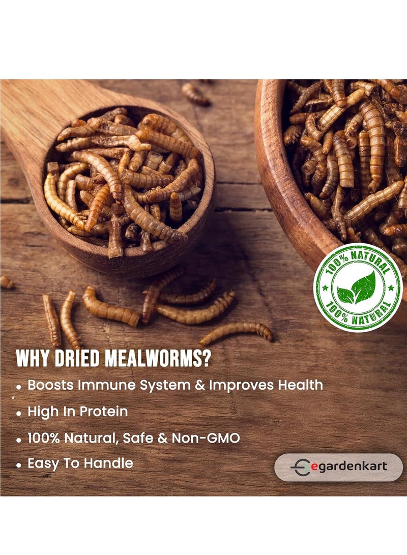 Egardenkart Egardenkart Dried Mealworms, Meal worms High-Protein Treats for Birds, Chickens, Turtles, Fish, Hamsters and Hedgehogs All Natural Animal Feed - Image 4