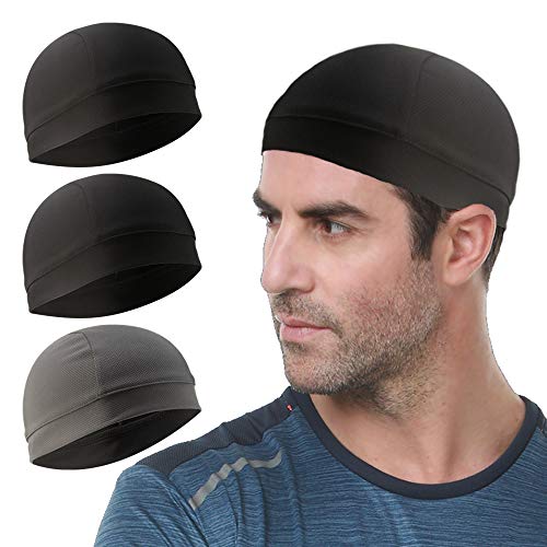 WSHSTS 3 Pack Cooling Skull Cap Helmet Liner Sweat Wicking Cycling Running Hat for Men Women - Image 1
