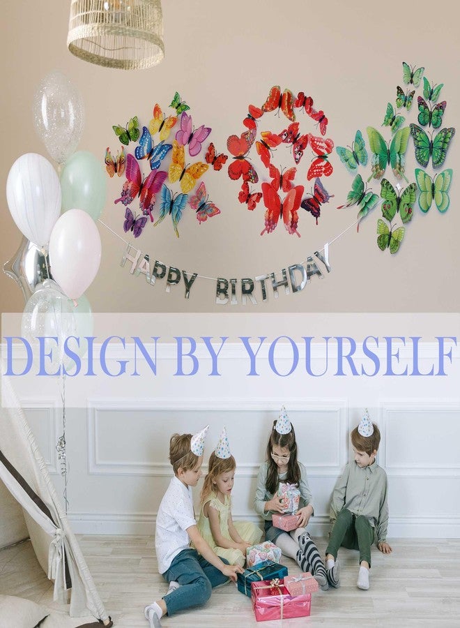 OPSEAM Butterfly Wall Decor 24/48 PCS, 3D Butterflies Stickers for Party Decorations with Magnets (Red, 24) - Image 5