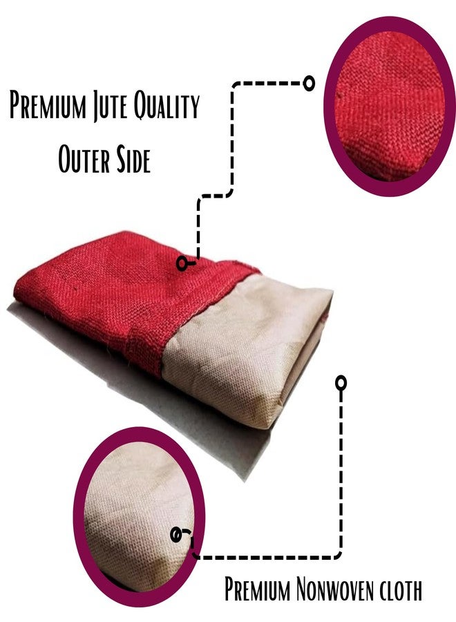 Handmakers Red Jute Wine Bags for 1 LTR Bottle | Jute Gift Bag for Wine Bottle | Wine Bottle Bag with Cheers - Image 3