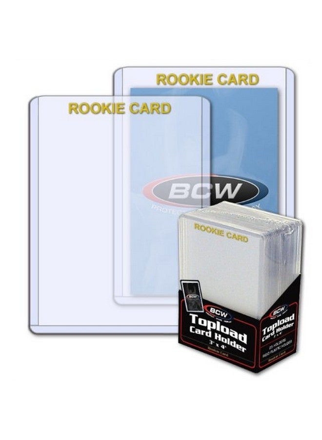 BCW 3X4 Top Loaders for Cards | Rookie Imprinted Gold Toploaders | Rigid PVC | Protects Baseball, Football, Hockey, MTG, Pokemon Cards | Standard Size Top Loaders