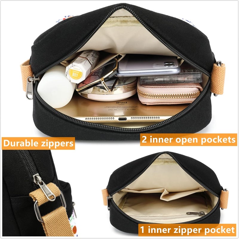 Leaper Girls Crossbody Purses for Kids 2 PCS Cross Body Bag Women Messenger Bag Girls Canvas Bag Cross Body Purse Set | for Kids, 2 PCS, Women - Image 3