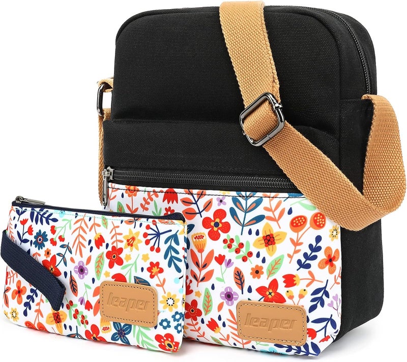 Leaper Girls Crossbody Purses for Kids 2 PCS Cross Body Bag Women Messenger Bag Girls Canvas Bag Cross Body Purse Set | for Kids, 2 PCS, Women - Image 2