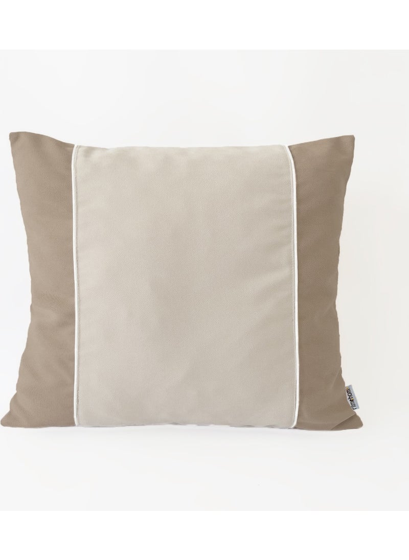 Ritmo Home Plain Scandinavian Plain Throw Pillow Cover Cream Mink 