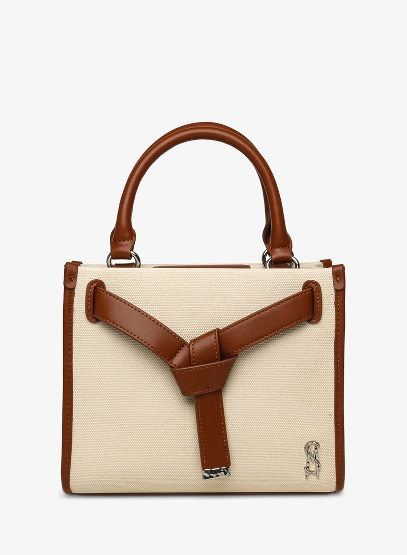 STEVE MADDEN Canvas Smooth PU Mini Tote Bag - Image 1