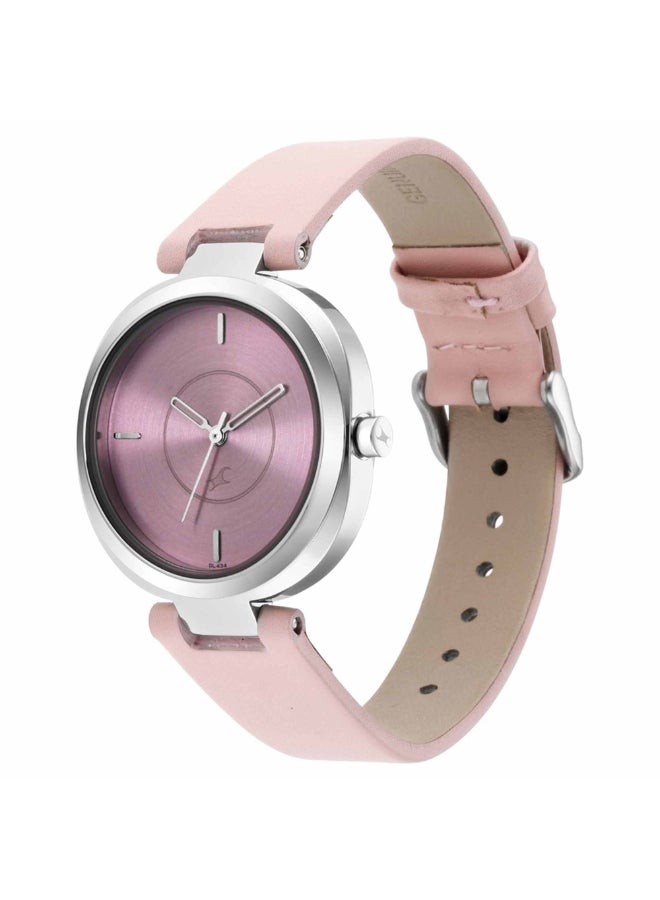 fastrack ساعة نسائية كاجوال بتاج وردي وحزام وردي - 6247SL01 - Image 2