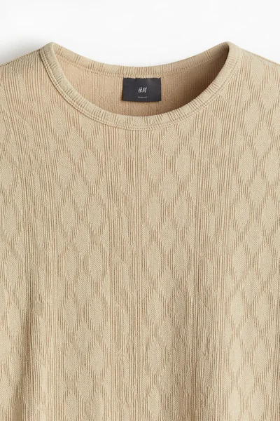 H&M Slim Fit Textured T-Shirt