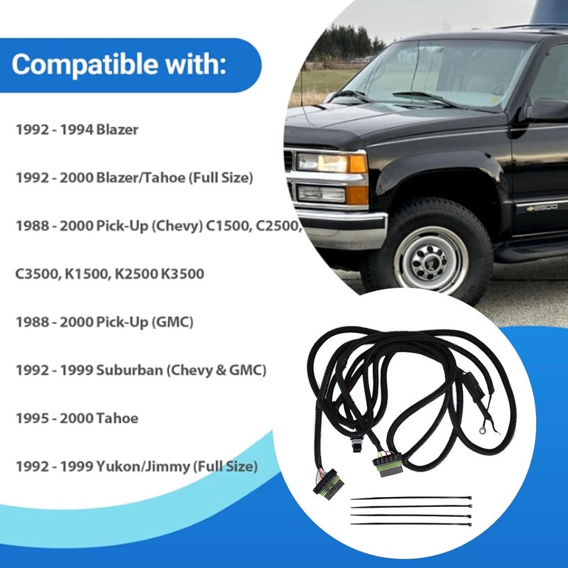 CULMKARI Truck Tail Light Wiring Harness for 1988-2000 Chevy GMC Models - Image 2