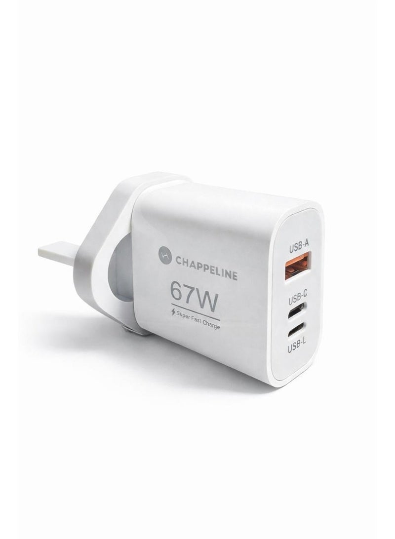 تشابي لاين  محول طاقة سريع 67 واط، شاحن USB-C إلى USB-L مع خاصية الشحن العكسي - Image 1