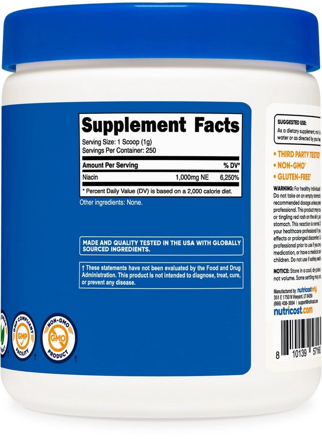 Nutricost Niacin Vitamin B3 Powder 250 Grams - 1G Per Serving - Vitamin B3 (Niacin) Powder - May Cause Flush - Image 5