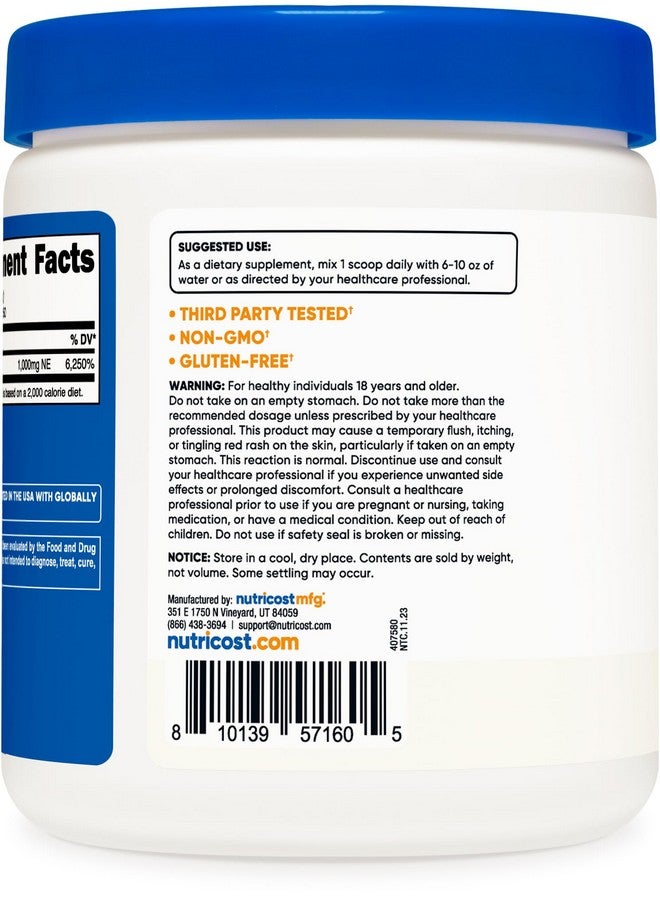 Nutricost Niacin Vitamin B3 Powder 250 Grams - 1G Per Serving - Vitamin B3 (Niacin) Powder - May Cause Flush - Image 4