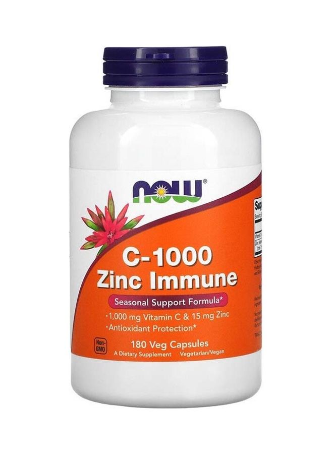 Now Foods Vitamin C-1000 Zinc Immune 180 Veg Capsules - Image 1