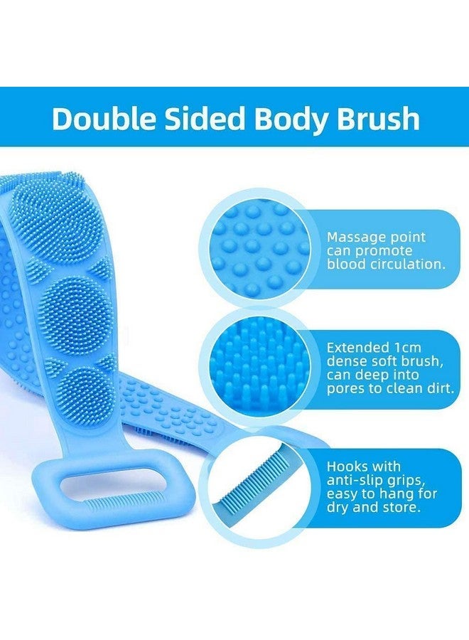 LOMESH Silicone Body Back Scrubber, Double Side Bathing Brush for Skin Deep Cleaning Massage, Dead Skin Removal Exfoliating Belt for Shower (Multicolor) - Image 4