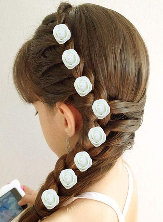 Maahal™ Pack of 24Pcs, White Rose Flower Hair Juda Pin Hair Accessories for Women/Girls - Image 4