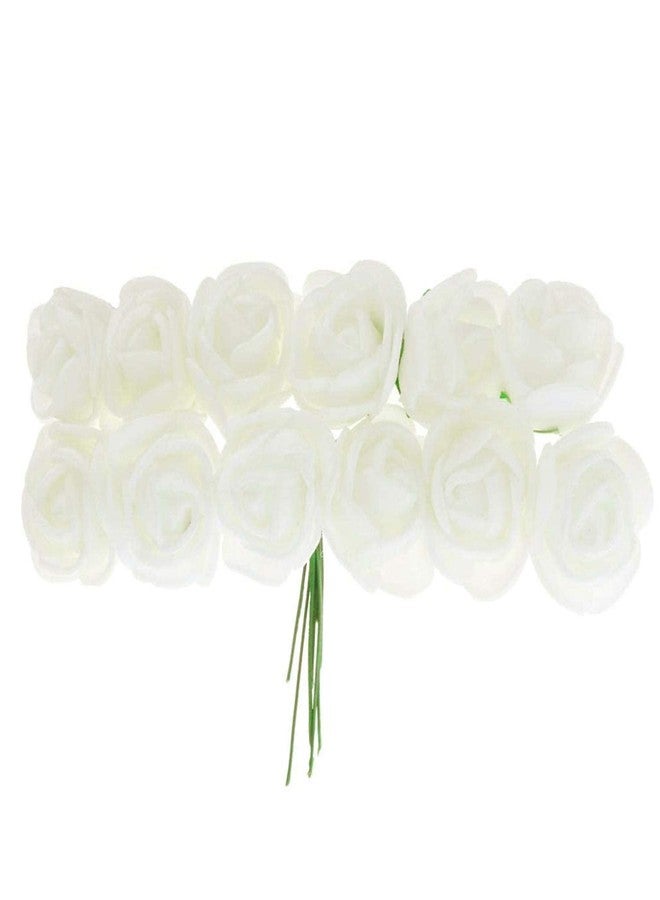 Maahal™ Pack of 24Pcs, White Rose Flower Hair Juda Pin Hair Accessories for Women/Girls - Image 1