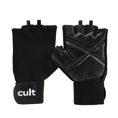 CULT Fitness Training Gloves for Men & Women – Premium Grip Unisex Workout Gloves with Breathable Lycra & Half-Finger Design – Durable, Anti-Slip, Sweat-Absorbent Gym Gloves Black | XL - Image 1