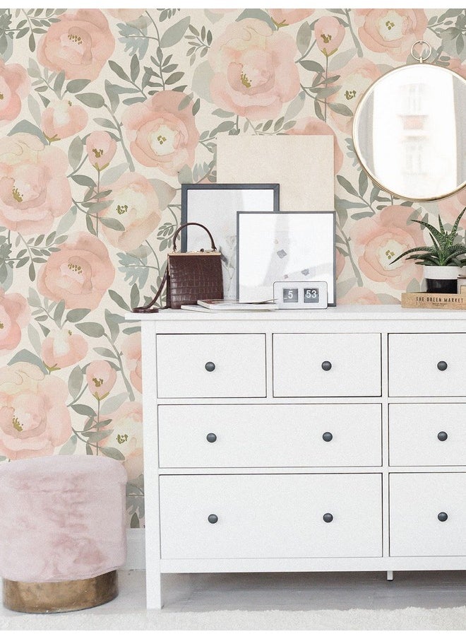 NuWallpaper Rose Peachy Keen Peel & Stick Wallpaper  - Image 2