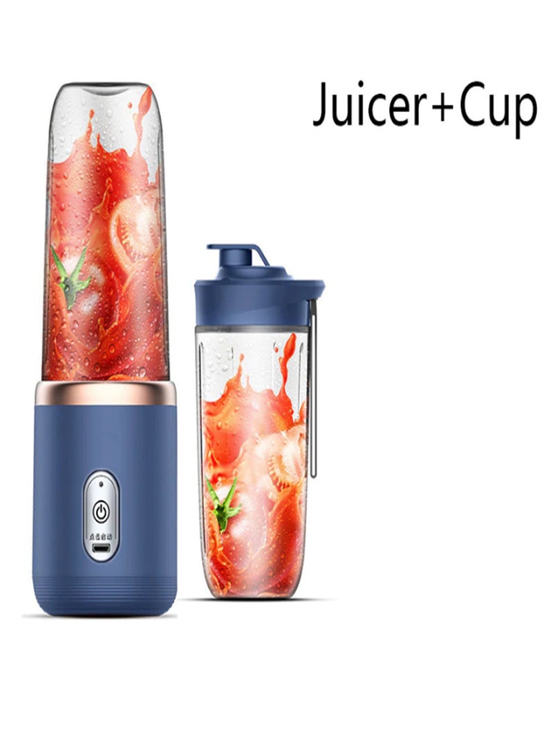 AROAQ Small Electric Juicer 6 Blades Portable Juicer Cup Automatic Smoothie Blender Ice CrushCup (Juicer + Cup)  - Image 1