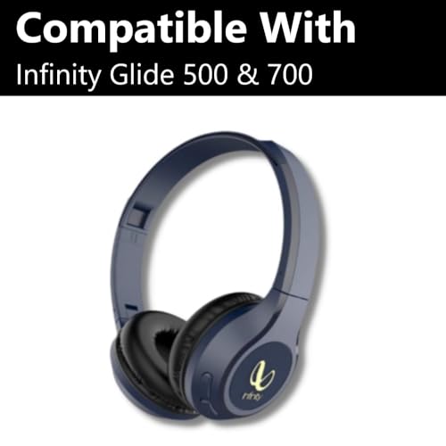 Sounce Replacement Earpads Cushion Compatible with JBL Infinity Glide 500 & 700 Headphones Ear Pads with Softer PU Leather Earmuffs High-Density Foam Ear Cushion Pads - Black - Image 5