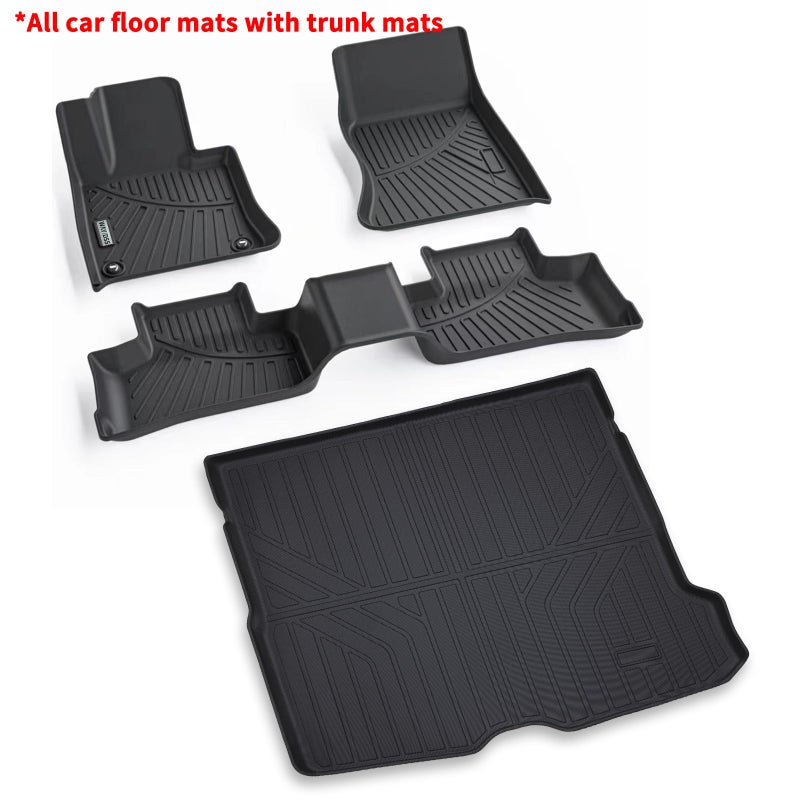 Generic WAYIDSS Floor Mats & Cargo Liner for 2023 2024 Mercedes-Benz GLC 300 /GLC 43 AMG (Not Fit Coupe/ 300E/ 350E),1st 2nd Row with Car Mats,TPE All Weather Protection Car Floor Liners & Trunk mat - Image 2