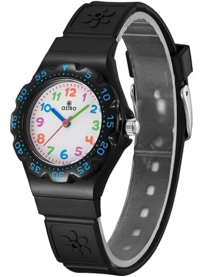ASTRO Kids Watch, Analog Display And Polyurethane Strap - A23803-Ppbb, Black