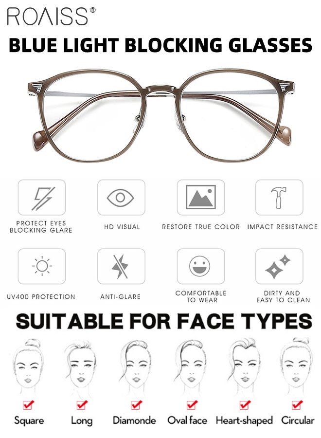 roaiss Retro Blue Light Blocking Glasses for Women, Blue Light Filter Computer Reading Gaming TV Phones Round Eyeglasses, Fashion Anti Eyestrain Headache Eyewear - Image 4